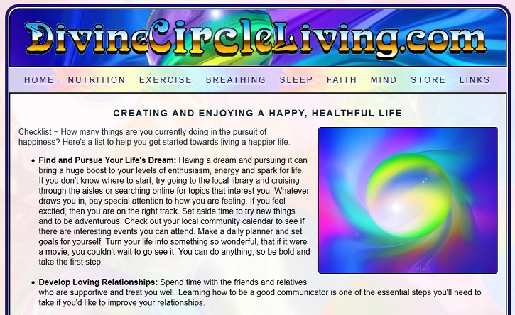DivineCircleLiving.com website design DivineCircleLiving.com website design