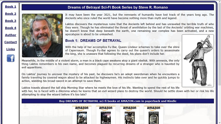 Dreams of Betrayal website design
