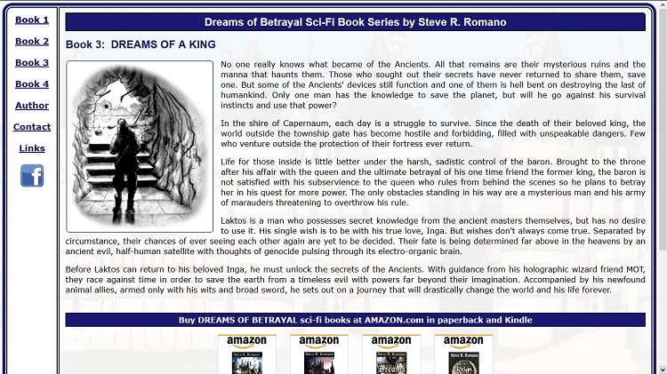 Dreams of a King website design