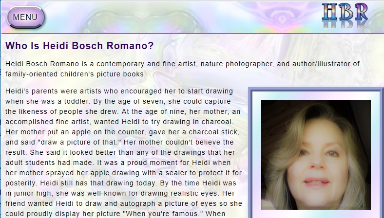 Heidi Bosch Romano website design