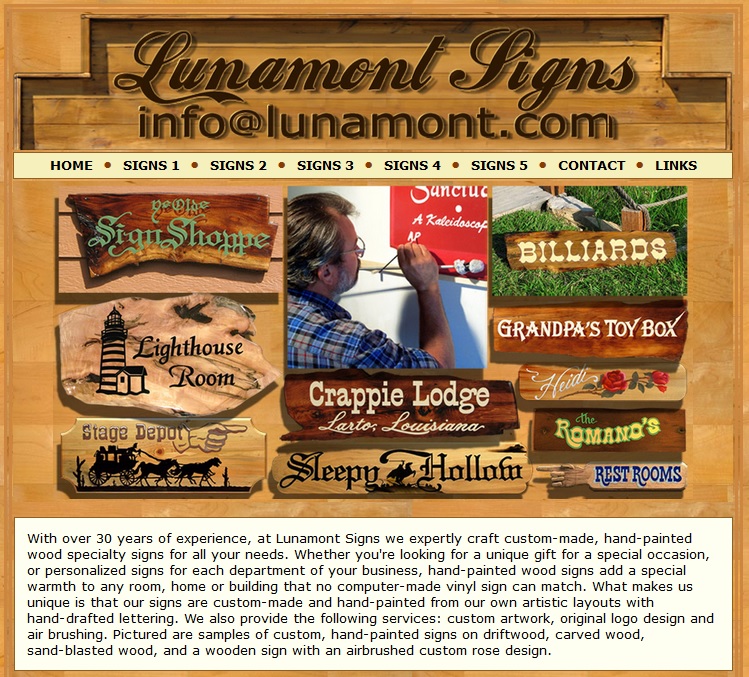 Lunamont Signs website design