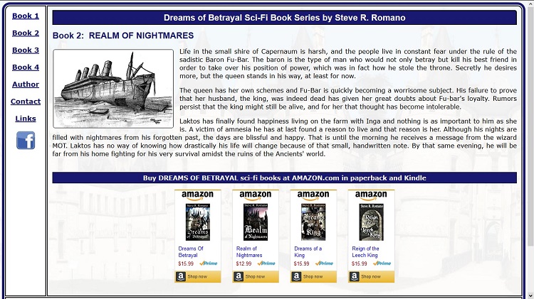 Realm of Nightmares website design